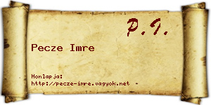 Pecze Imre névjegykártya